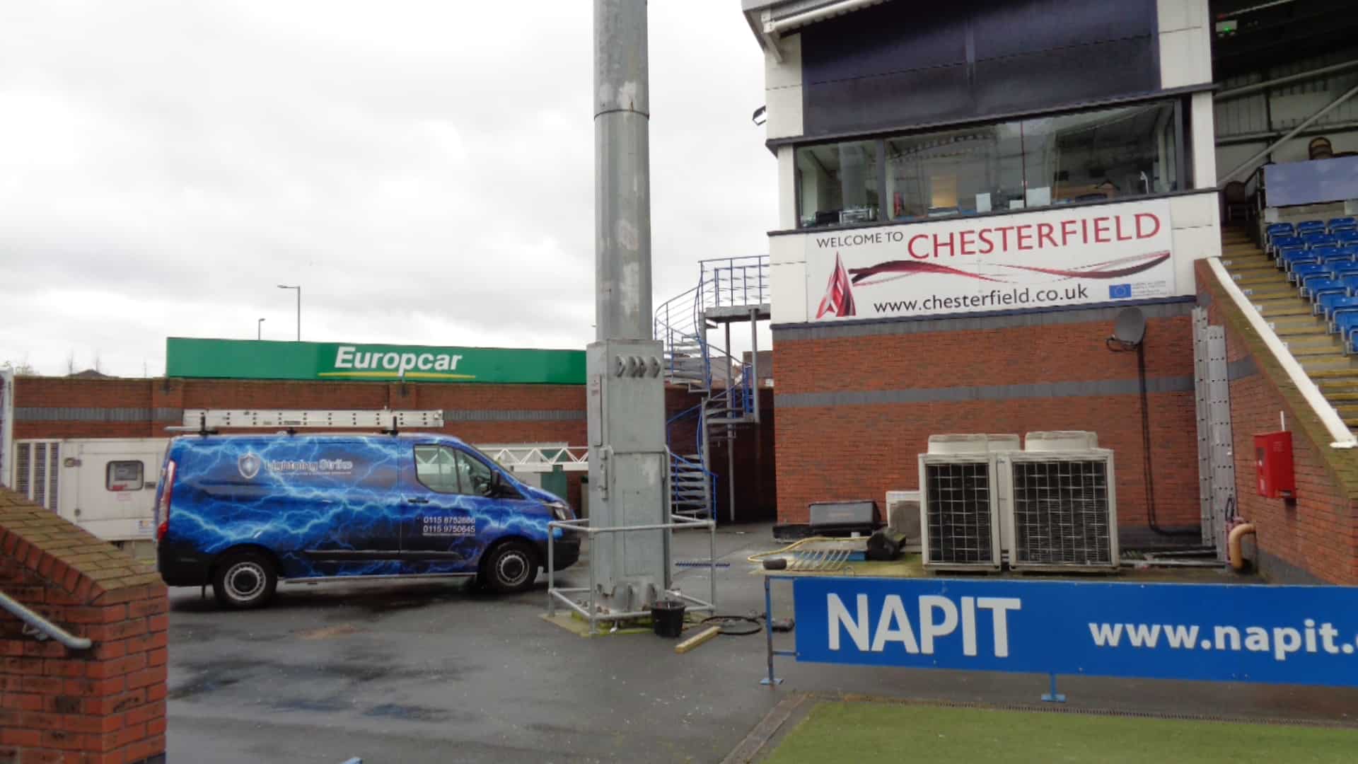 Lightning Strike Van at Chesterfield FC