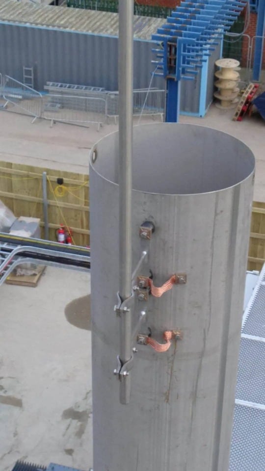 Close Up of Lightning Conductor at Industrial Site