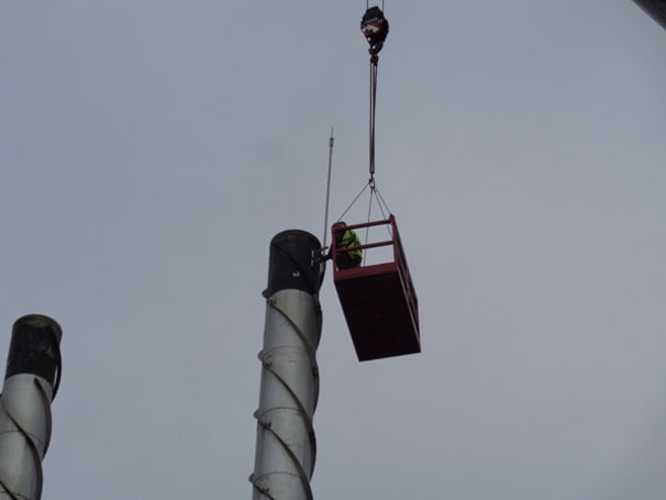 Lightning Conductor Attached to Chimney